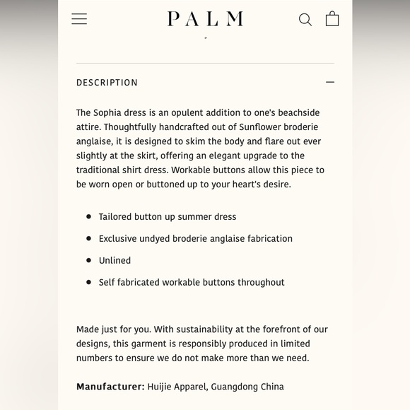 PALM Sophia Button Up White Eyelet Dress Coverup NWT - Picture 15 of 16